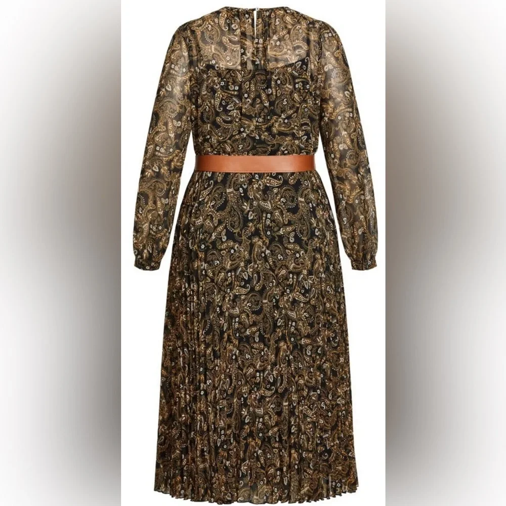City Chic Black and Brown Paisley A-Line Skirt - Picture 6 of 10